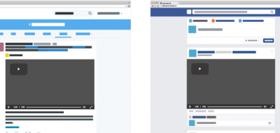 Illustrations of video players on various social media platforms.